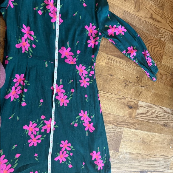 🎉Host Pick🎉Boden Mara Green Floral Viscose Long Sleeve Midi-Size 8 (no belt). - Picture 12 of 12